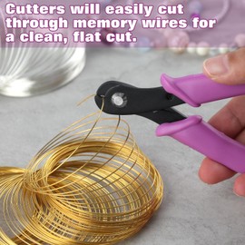 SPEEDWOX 5 Inch Memory Wire Cutting Pliers 200 Loops Memory Wire Set Flush Cut Pliers For Memory Wire Jewelry Making Gold & Silver Loop Beading Hobby Work Tool for Arts and Crafts Electronics