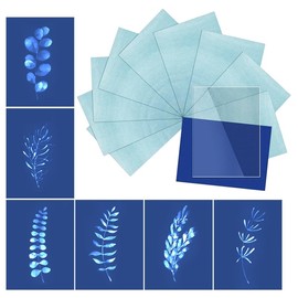 20 Sheets Cyanotype Paper Sun Paper A5 A6 Solar Drawing Paper Sensitivity,10 Green Leaves,One A5 Acrylic Sheet One A6 Acrylic Sheet for Arts Crafts DIY Project