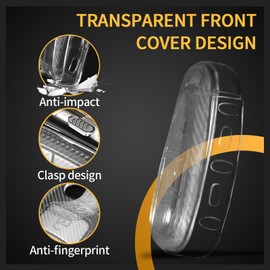TANGSEN Key Fob Case TPU Cover Compatible with Chevy Blazer Camaro Cruze Equinox Malibu Sonic Traverse TRAX Transparent Carbon Fiber Texture 3 4 5 Button Protective Key Shell
