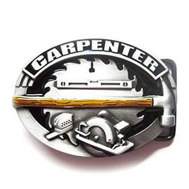 Urban Backwoods Carpenter II Belt Buckle for Interchangeable Belt Buckle, silver