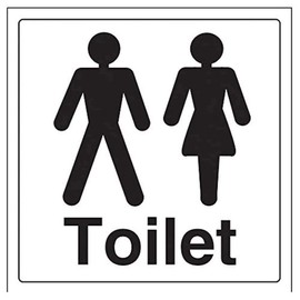 V Safety Gents/Ladies Toilet Door Sign - 200mm x 200mm - 1mm Rigid Plastic