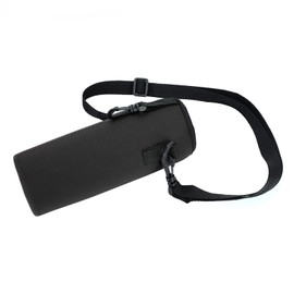 Nimomo Wasserflaschenhülle, Flaschenabdeckung Neopren Wasserflaschenabdeckung 1000 ml Neopren-Tragetasche mit Riemen (Schwarz)