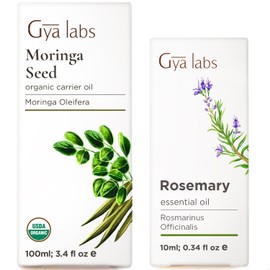Gya Labs Gya Labs Moringa Oil for Skin (3.4 fl oz) & Rosemary Oil for Hair (0.34 fl oz) Set - 100% Natural Aromatherapy Grade Essential Oils Set