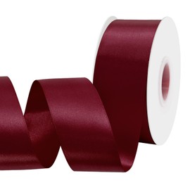 BVIEAKD Burgundy Satin Ribbon - 2" x 50 Yards Double Faced Solid Color Ribbon for Crafts Weddings Bow Making & More