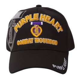 Veteran Purple Heart Shadow Black Adjustable Cap