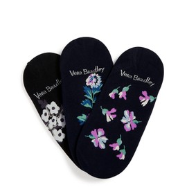 Vera Bradley Women's 3 Pack Low-cut Liner Socks, Navy Garden, One Size