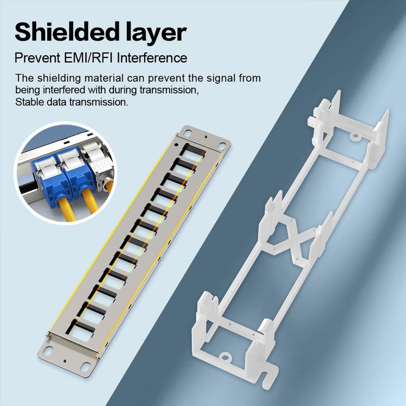 Enmane 12 Port Blank Keystone Patch Panel Wall Mount 10inch