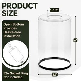 Clear Glass Light Shade with Silver Trim - 1-5/8" Fitter Opening - Replacement for Chandeliers, Wall Sconces, Pendant Lights，Vanity & Ceiling Lights - Morden Style Decor (8 Pack)