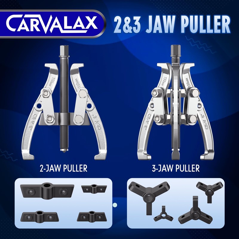 CARVALAX Gear Puller Set, Reversible 2 & 3-Jaw Puller Set,