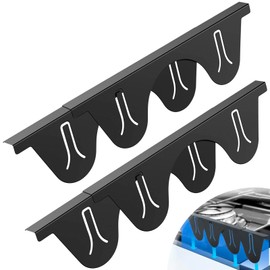 Stainless Steel Stove Gap Covers, Stove Gap Guard, Heat Resistant, Easy to Clean, Fits Stove & Countertop Gaps, Adjustable Length 13.8" to 27.5", Width 0.79" (Black)