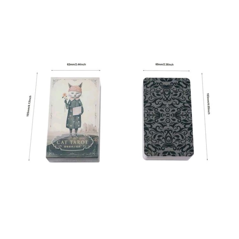 Set of 78 Magical Cat Tarot Cards, Pocket Size 3.5