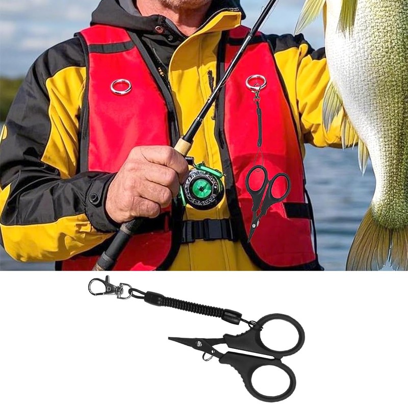 NYGHMY 1 Pcs Stainless Steel Fishing Scissors - Black Titanium