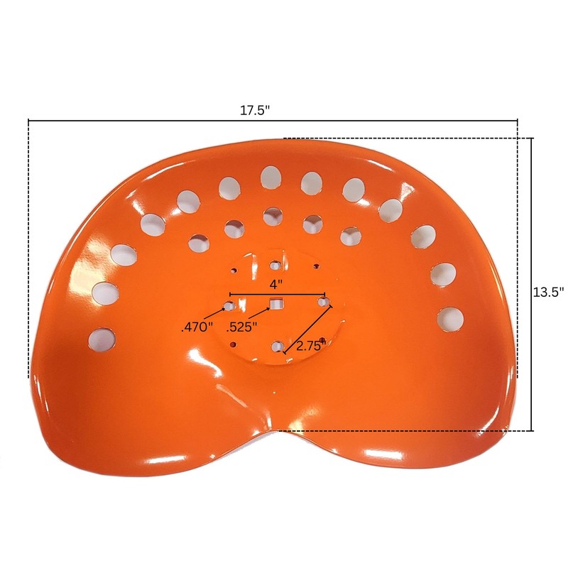 4th Gen Metal Tractor Seat (Orange) Made in USA