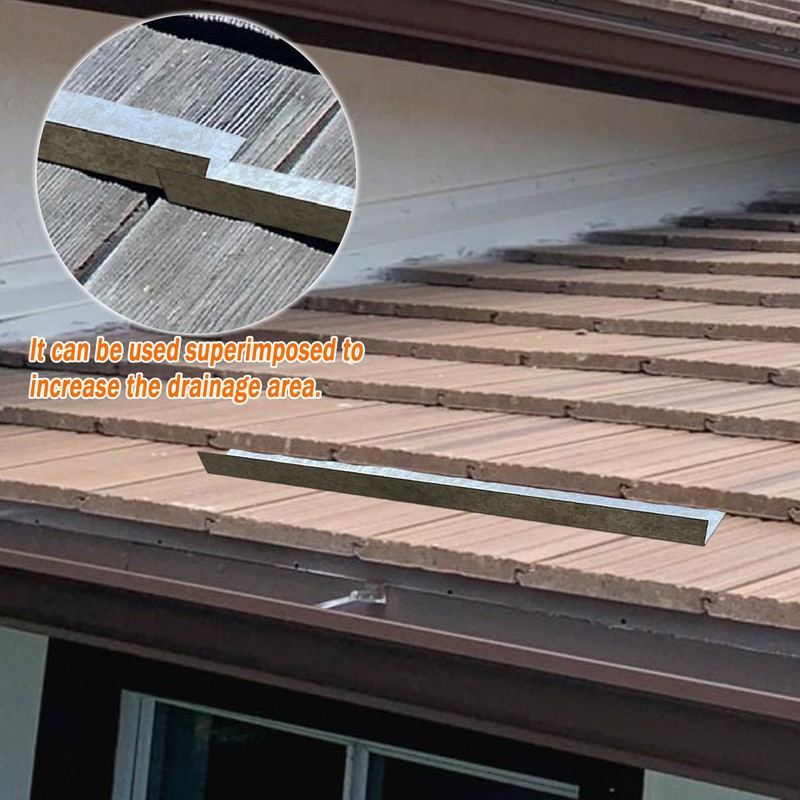 2PCS Rain Diverter 3.28FT Roof Rain Diverter For Shingles Roofing