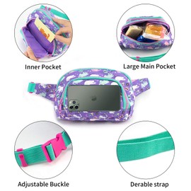 Kids Fanny Pack Cute Waist Bag Small Cat Fanny Packs for Girls Boys-Purple