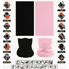 Cutewing 8PCS Ourdoor Face Mask for Women Solid Tube Bandanas Buff Cooling Neck Gaiter Balaclava Mask Gator Masks Elastic Multi Headwear Magic Headband Neck Scarf Face Cover with UV Resistant