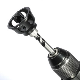Vertical Hole Locator, Woodworking Chamfer Reamer Tool, Dog Hole Chamfer Reamer Tool, Aluminum Alloy Straight Hole Drilling Guide Doweling Jig for 20mm Short Drill Bit