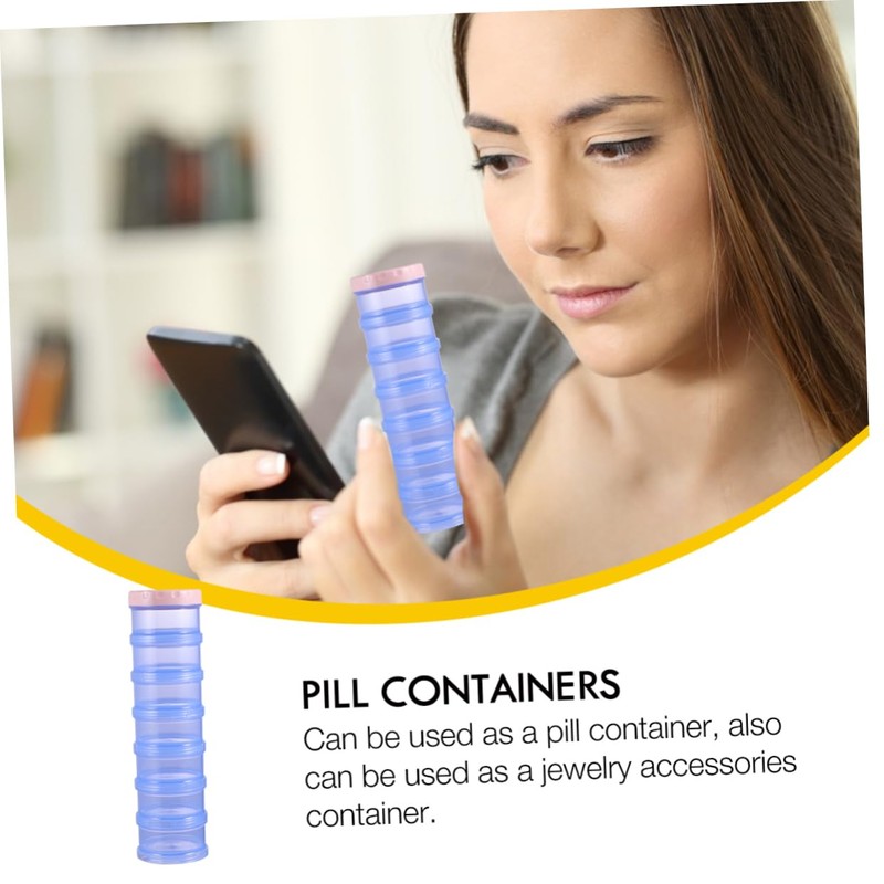 PACKOVE 7grids Pill Dispenser Jewelry Storage Box Large Capsule Organizer