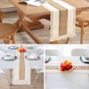 INHEMING Macrame Table Runner with Tassels, Beige Table Runner in