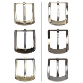 QWORK® Classic Belt Buckles Set, 3Pcs Metal Belt Buckle 38-40 mm (1.5"-1.6") Single Prong Square Replacement Belt Buckle for Men Women Belt (Silver, Bronze, Gray)