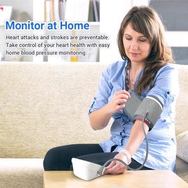 Scian Blood Pressure Monitors BIHS Approved UK Upper Arm Blood Pressure Machine for Home Use, Automatic Heart Rate Monitor & BP Cuff Kit with Large Cuff 22-42cm, Large LCD Display, 2×90 Memory (Black)