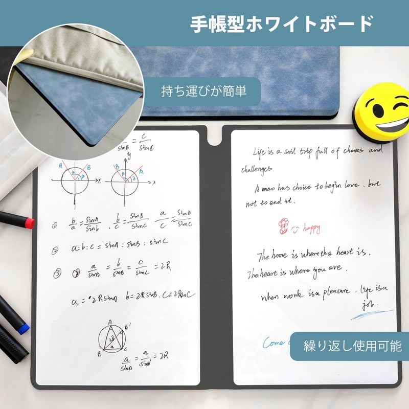 ZiSyouMa Dry Erase Board Notebook, Portable, Meeting Board, Easy to