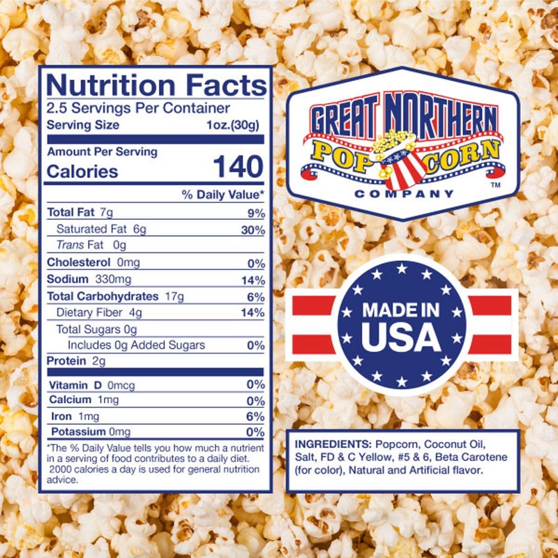 Movie Theater Style 12-Count Popcorn Packs-Pre-Measured 2.5 Ounce All-in-One Kernel,
