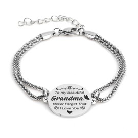 Grandma Gifts Mothers Day Gifts for Grandma Mothers Day Gift Ideas 60 70 80 Birthday Grandmothers Day from Grandson Valentines Day Easter Christmas Stocking Stuffers for Grandparents Chain Bracelets