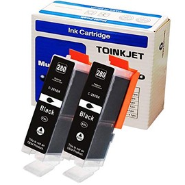 TOINKJET 2-Pack Compatible Replacement for Canon PGI-280XXL PGI280 XXL 280 XXL Black Ink Cartridge for PIXMA TS6120 TS6220 TS6320 TS702 TS9520 TS9521C TR7520 TR8520 TR8620