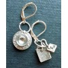 TEA CUP and tea bag CHARMS earring SP LEVERBACK Artisan