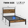 Liians Twin Bed Frame with Storage HeadboardUSB Charging Station, Smart