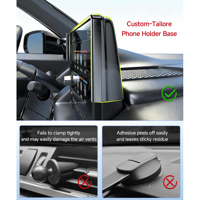 Qi2.2 25W Wireless Charger Car Phone Mount for Toyota Prius