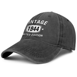80th Birthday Gifts for Men Women Hats Vintage 1944 Black Baseball Cap
