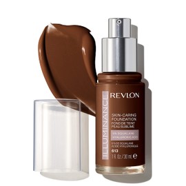 Revlon Illuminance Skin-Caring Liquid Foundation, Hyaluronic Acid, Hydrating and Nourishing Formula with Medium Coverage, 613 Honey Java, 1 fl oz