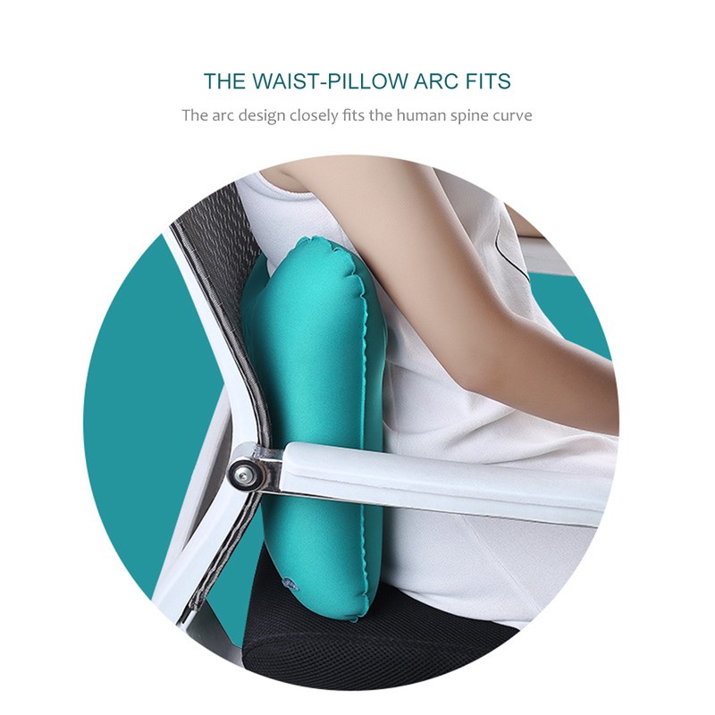 Inflatable Lumbar Support Travel Camping Pillow Ultralight Ergonomic Pillow for