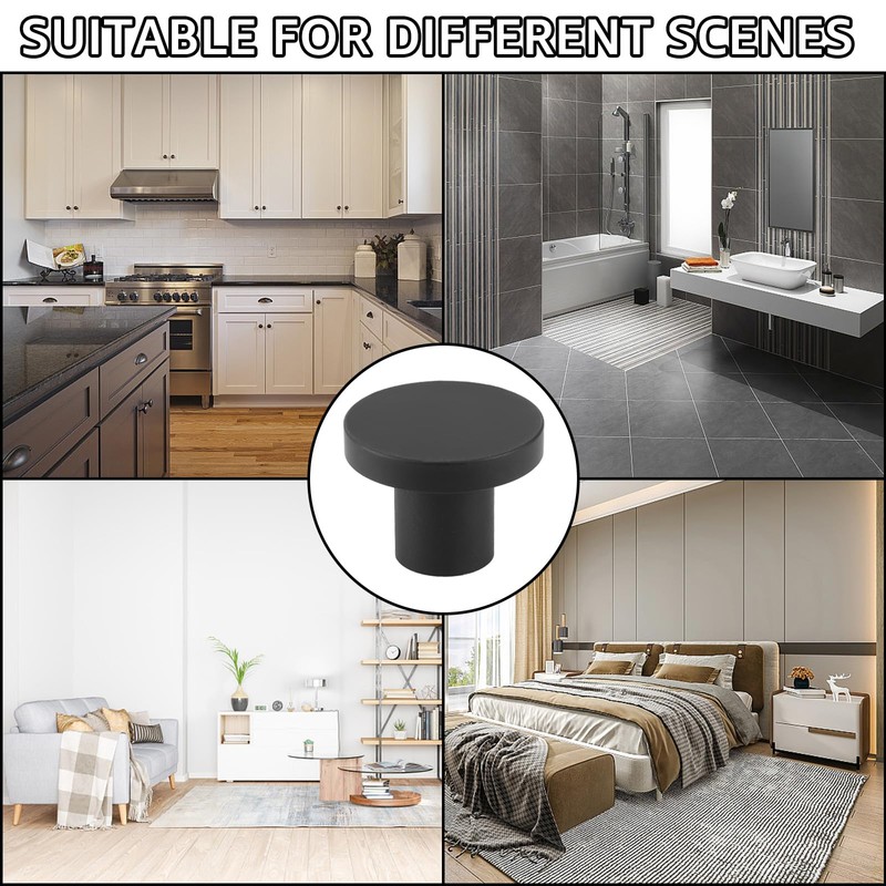 APACALI Pack of 20 Cabinet Knobs, Black, Aluminium Alloy Furniture
