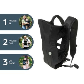 Dreambaby On-The-Move 3 Position Infant Carrier. 3-Way Facing for Newborn & Older Babies 3.5kg - 12kg / 7.5 lbs-26.5 lbs - Black.