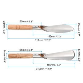 PATIKIL 12" Planting Garden Trowel, 2 Pack Stainless Steel Root Trowel Hand Shovel Gardening Tools Not Easy to Bend for Yard Farming Work