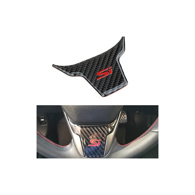 AJLOTMO Carbon Fiber Interior Steering Wheel Cover Panel Frame Trim