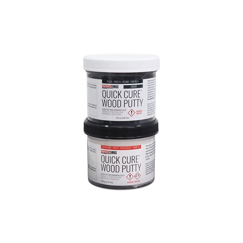 System Three Quick Cure Putty, Ebony, 8-oz Kit