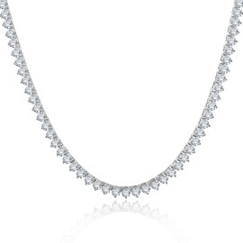 Kose Tennis Necklace 18K white/yellow Gold for Women and Men | 3 Prong Plated 5A 4.0mm Round Cubic Zirconia Cut Faux Diamond Tennis Chain (white gold, 20in)