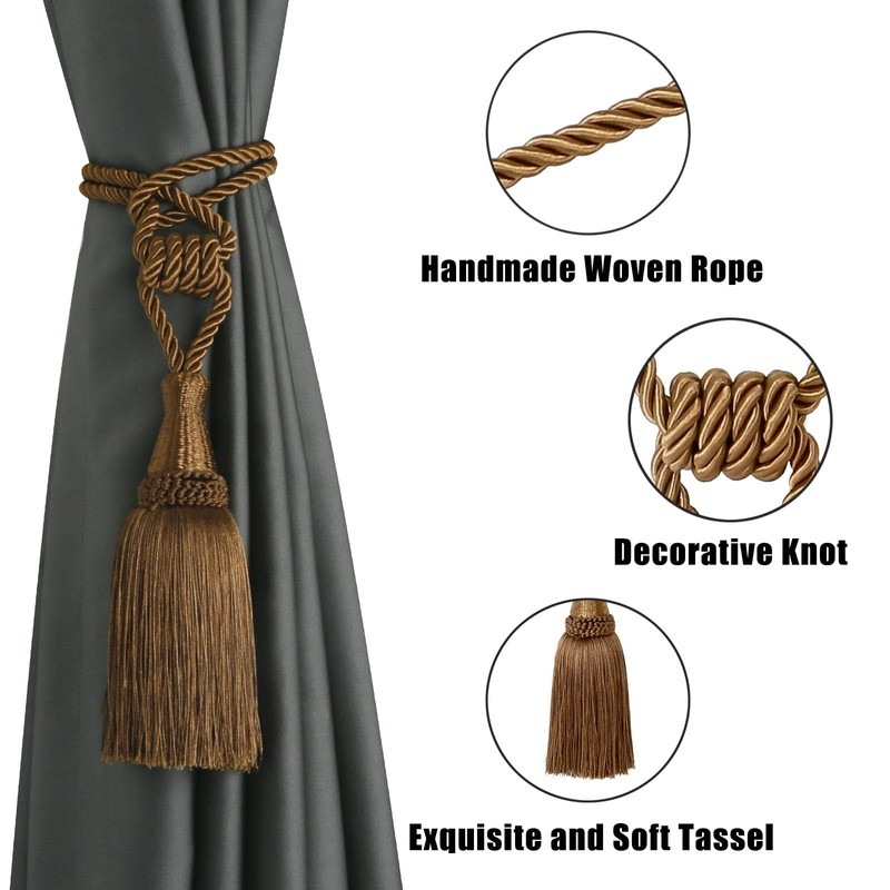 BEL AVENIR Curtain Tiebacks Handmade Holdbacks for Curtains Drape Decorative