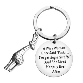 Giraffe Keyring Giraffe Gifts for Women Giraffe Lover Gifts A Wise Woman Getting a Giraffe Keyring Mother’s Day Gifts Christmas Birthday Gifts for Women Mum Daughter Sister Friends