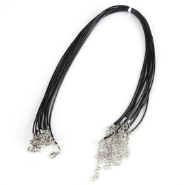 10pcs Leather Cord Chain, Wax Rope Waxed Necklace Cord with Clasp for DIY Jewellery Making