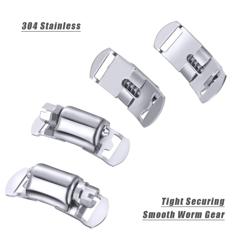 Stainless Steel Worm Gear Hose Clamp Assortment Kit, Cut-To-Fit