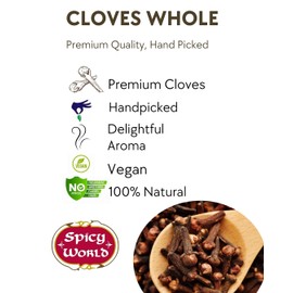 Cloves Whole Bulk 14 Oz Bag - Pure, Non-GMO, Premium Hand Picked Quality - Great for Foods, Clove Tea, Clove Pomander Balls & Potpourri - Aromatic & Richly Flavored Cloves Whole by Spicy World
