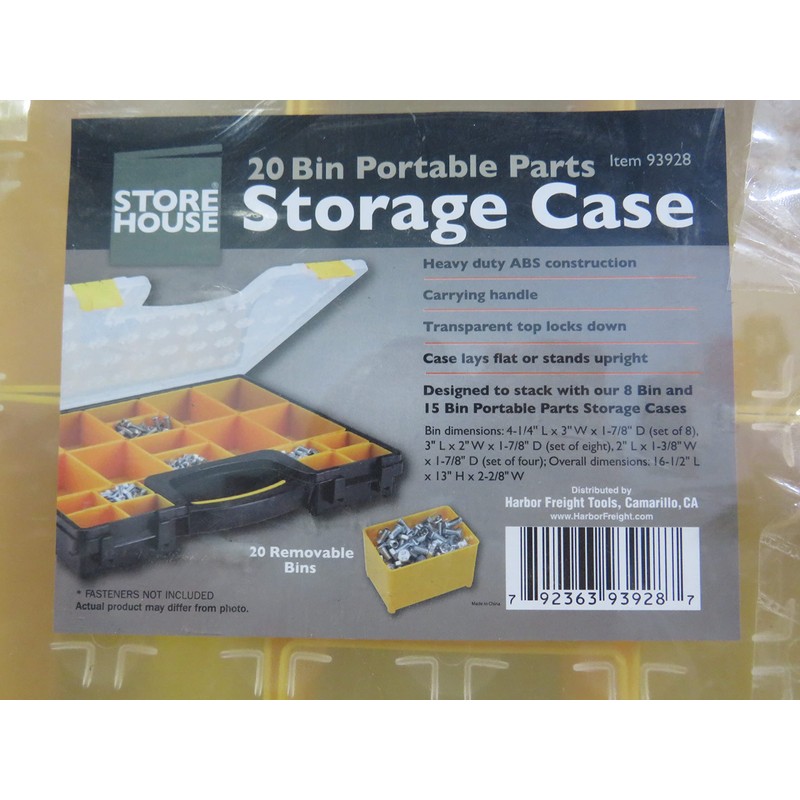 Heavy Duty 20 Bin Portable Parts (Nuts, Bolts, etc.) Storage