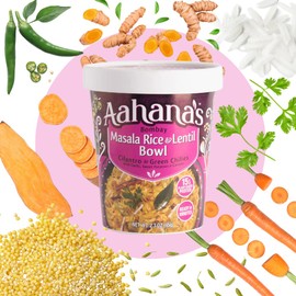 Aahana's Bombay Masala Rice & Lentil Bowl – Vegan Food, Gluten Free Meals, Kosher, Non-GMO, Plant-Based, Meals Ready To Eat Indian Food & Vegetarian Food | Just Add Water, No Refrigeration (8 Pack)