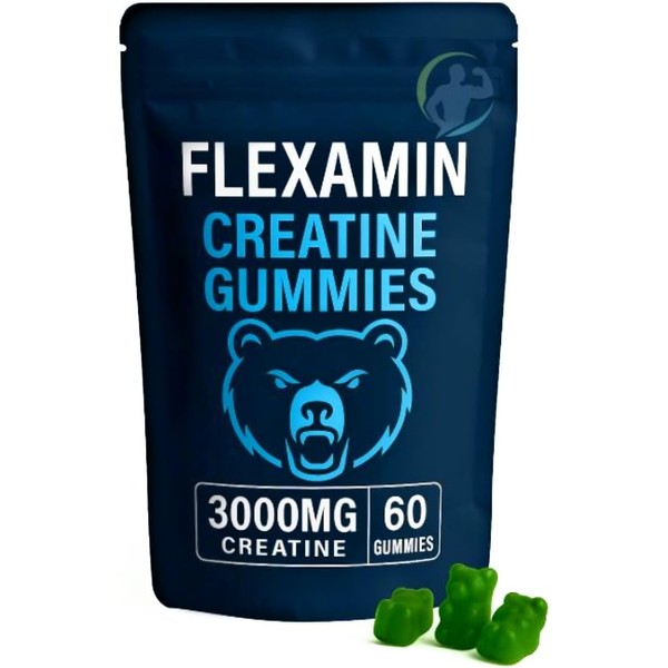 FLEXAMIN Creatine Gummies – 3000mg High-Potency Creatine Monohydrate Supplement –