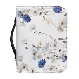 Print Bible Covers, Bible Cover – PU Leather Bible Bag and Carrying Case with Handle, Womens Bible Case,Floral,L